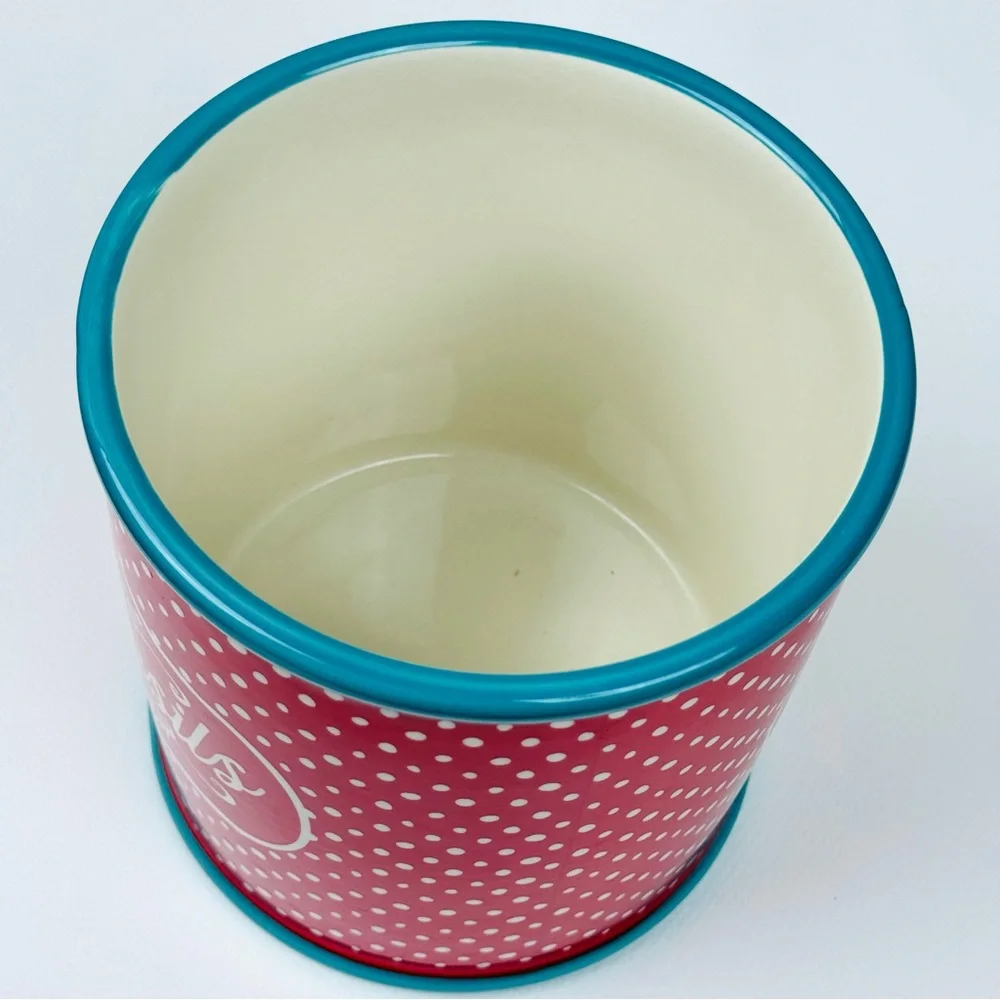 Pioneer Woman Polka-Dot Utensil Crock Holder Organizer